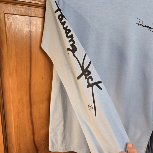 Panama Jack Graphic Long Sleeve Shirt Cocoa Beach, FL Light Blue Sz Small - Picture 3 of 5